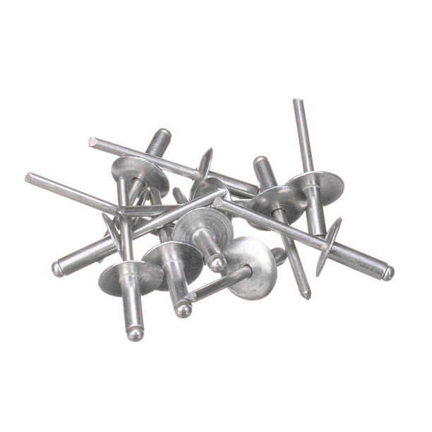 Metal Magery Quantity 100 Large Flange Head Aluminum Open End Pop Rivets 3/16 x 3/4 100 QTY 0.626-0.750 Inch Grip Range 